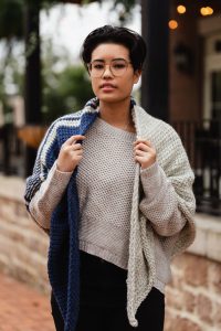 TL Yarn Crafts - The Ada Shawl, a beginner Tunisian crochet triangle