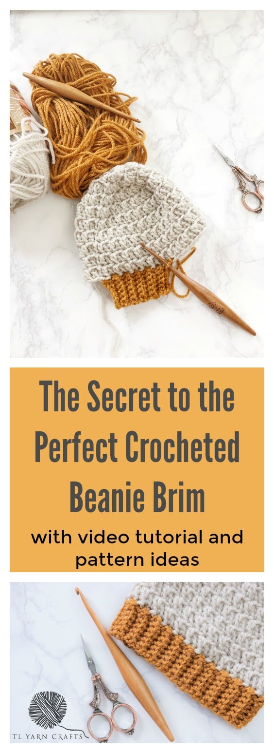 Crochet brim technique for top down beanies ribbing crochet alternative to front post TL Yarn Craft TLYCBlog
