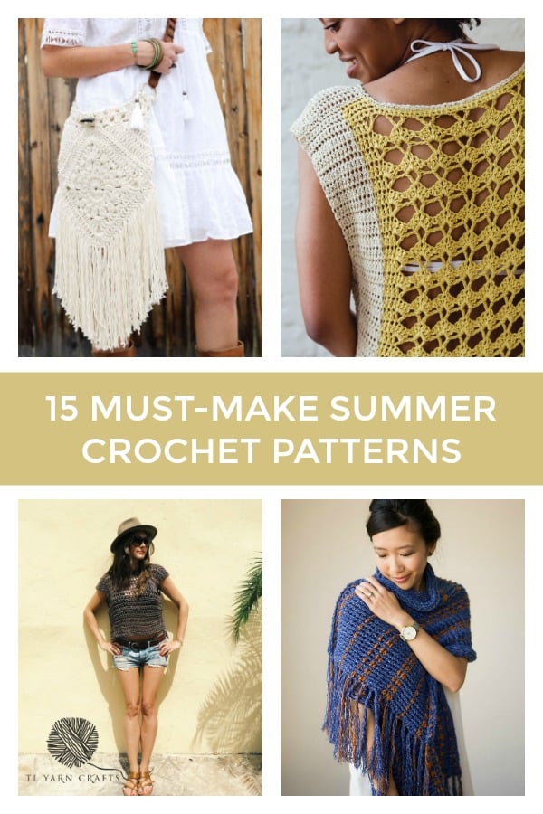 Enjoy your summer with these fun and easy crochet patterns. I've compiled a list of some of my favorite warm-weather patterns from wearable to amigurumi and baby blankets. Try your hand at a vest, swimsuit coverup, wrap, shawl, or tee. Find more patterns and roundups at TLYCBlog.com!