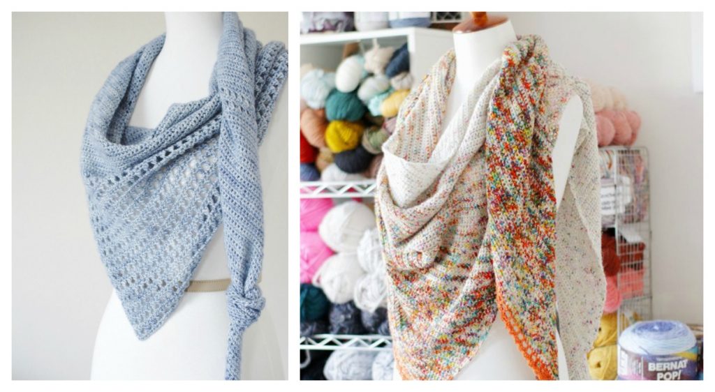 Want to make a lovely knit or crochet pattern with fingering weight yarn but don't want to spend your whole paycheck. You're in luck! I've rounded up 6 of my favorite yarns that come with the feel of luxury at value prices. Find them all on TLYCBlog.com | #crochetpattern #fingeringweightyarn #crochetshawl #knitshawl