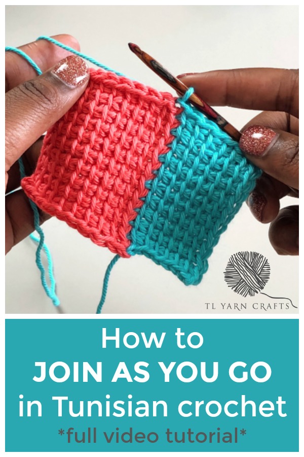 Need to learn how to seamlessly join panels together in Tunisian crochet? Watch this short and simple tutorial video for the Tunisian crochet join-as-you-go method, worked from start to finish! | TLYCBlog.com