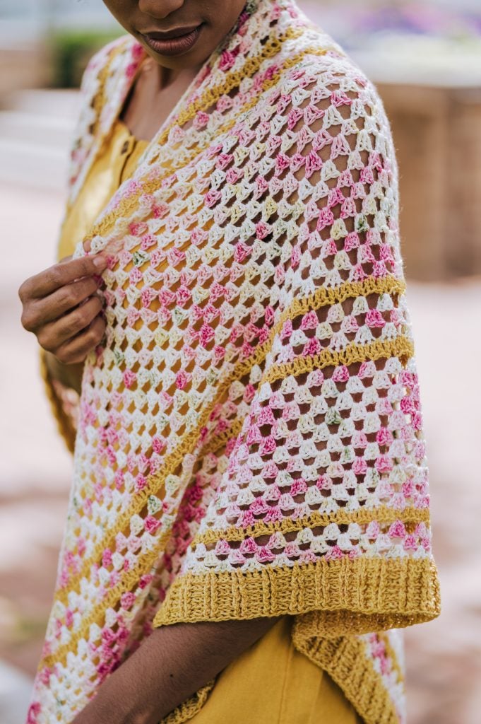 Garden Party Shawl - floral crochet triangle scarf pattern, available now