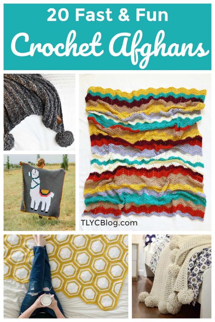 20 Unique Crochet Blankets for Beginners - Whip up these quick, fast, and fun crochet blankets using their free patterns or get the yarn kit from Lion Brand. Round-up features chunky, lightweight, chevron, corner to corner, C2C, pom pom, colorful, one color, yarn cake, modular, granny square, and modern styles. You’ll find the perfect afghan to start this weekend! |TLYCBlog.com