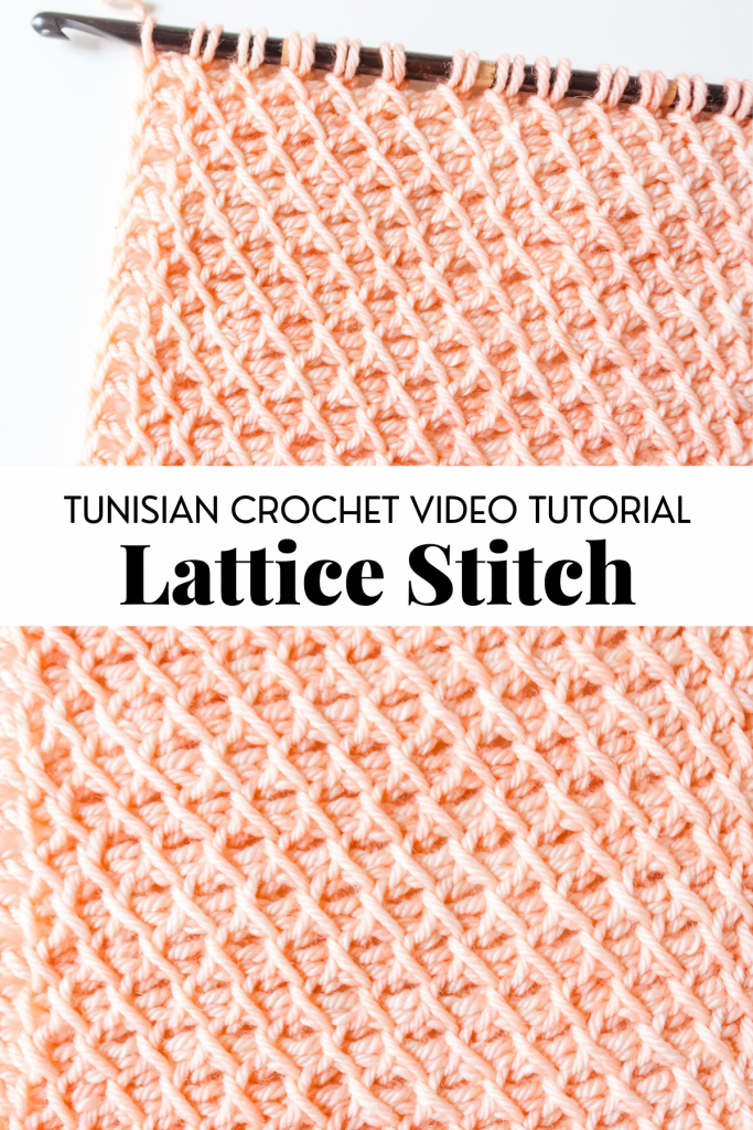 Learn to crochet the Tunisian Lattice Stitch, easy Tunisian crochet stitch beginner basic crochet stitch with video tutorial and written pattern instructions. | TLYCBlog.com