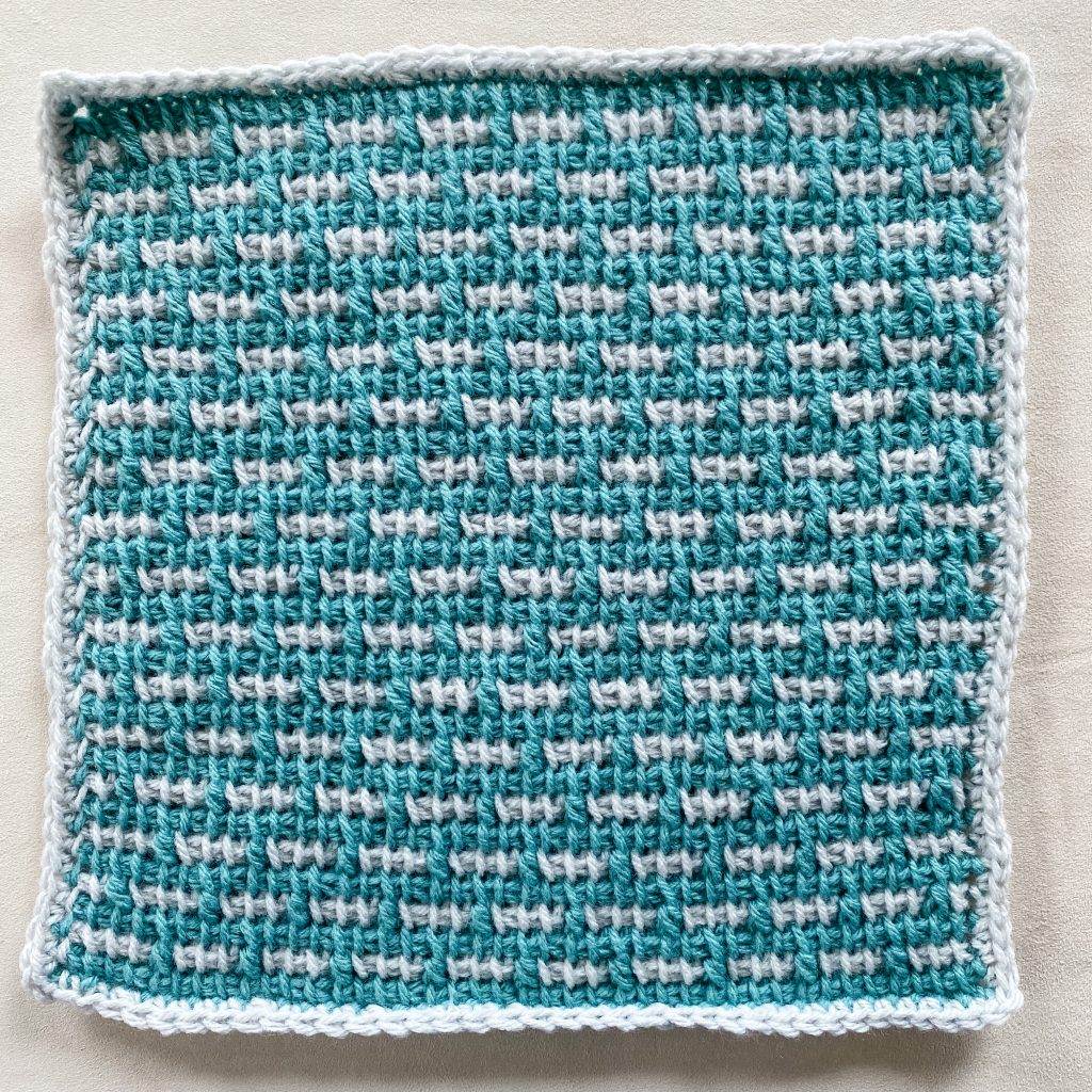 Tunisian crochet brick stitch | Free written pattern and tutorial video for Tunisian crochet beginner learn how to crochet the Tunisian crochet brick stitch | TLYCBlog.com