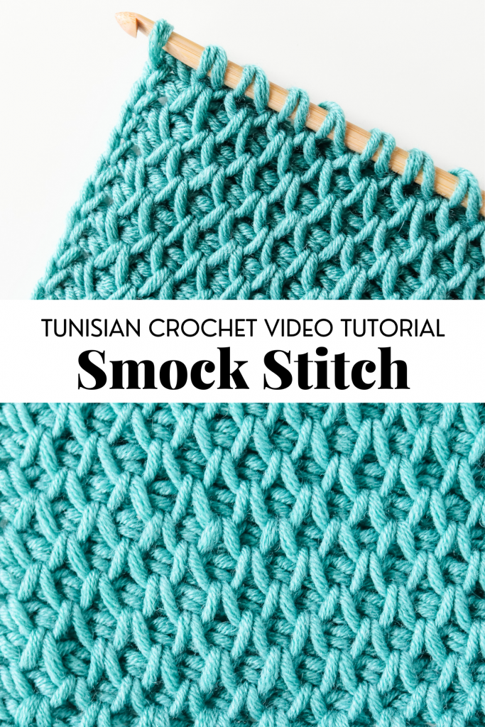 Learn to crochet the Tunisian Smock Stitch, unique and beautiful Tunisian crochet stitch beginner basic crochet stitch with video tutorial and written pattern instructions. | TLYCBlog.com