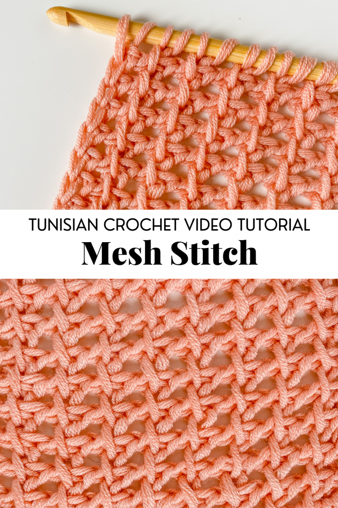 Tunisian crochet mesh stitch | Free written pattern and tutorial video for Tunisian crochet beginner learn how to crochet the Tunisian crochet arrowhead stitch | TLYCBlog.com