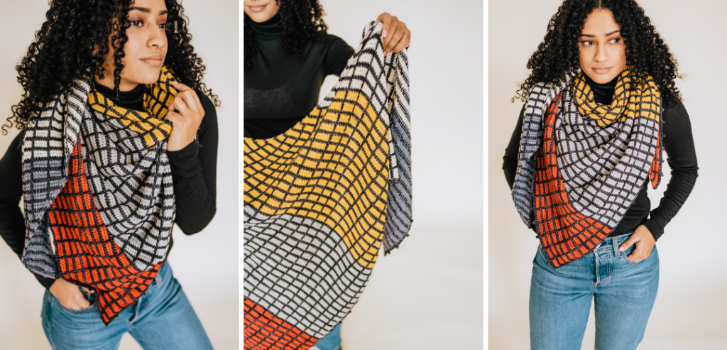 Camp Color x TL Yarn Crafts | Crochet the Cadenza Wrap and LoFi Cowl using the new Camp Color CC Fingering weight yarn. Crochet and Tunisian crochet shawl cowl pattern. | TLYCBlog.com