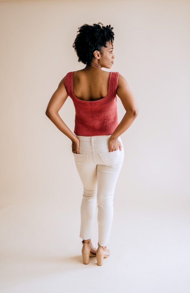 Roxie Tank | Free crochet crop top pattern made with mercerized cotton, Sizes Small-3XL. | TLYCBlog.com