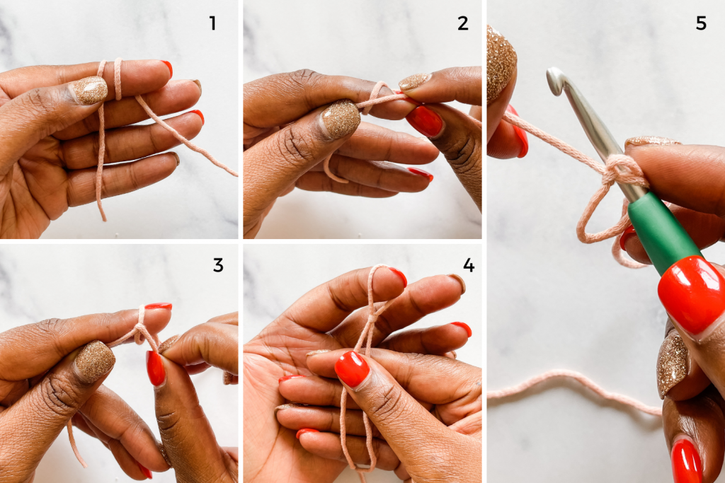 How to crochet in the round for beginners. Crochet a flat joined circle in the round. How to crochet the magic ring. | TLYCBlog.com