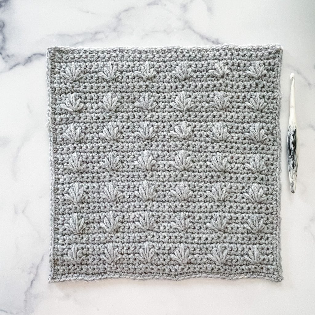 Crochet Traveling Seasons Afghan Square #8 - get that fall feeling with the Leaf Square, which is a play on the crochet spike stitch. | TLYCBlog.com