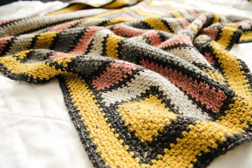 Theo Blanket - FREE crochet linen stitch baby blanket pattern. Beginner friendly crochet baby blanket pattern with tutorial video. | TLYCBlog.com