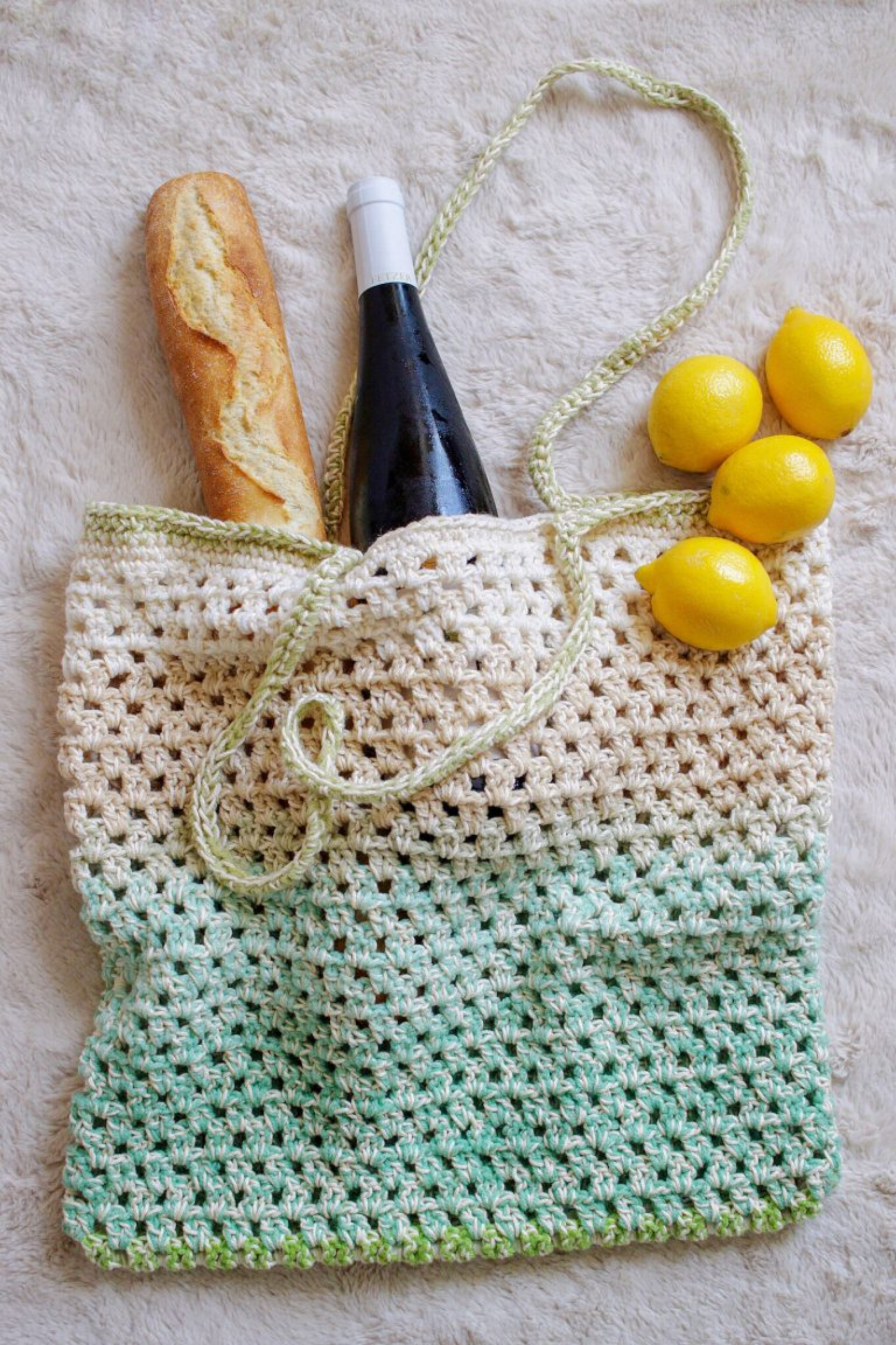 Fresh Market Tote, a Simple Crochet Market Bag - TL Yarn Crafts