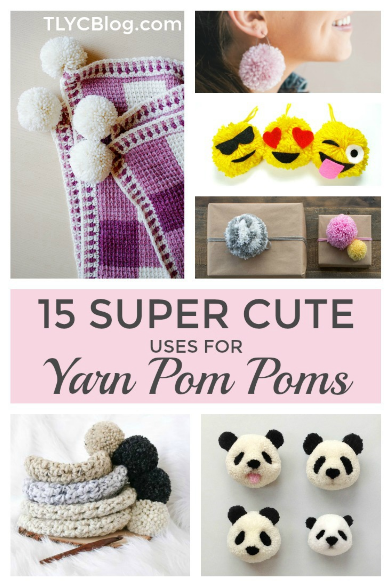 15 Super Cute Uses for Yarn Pom Poms - TL Yarn Crafts