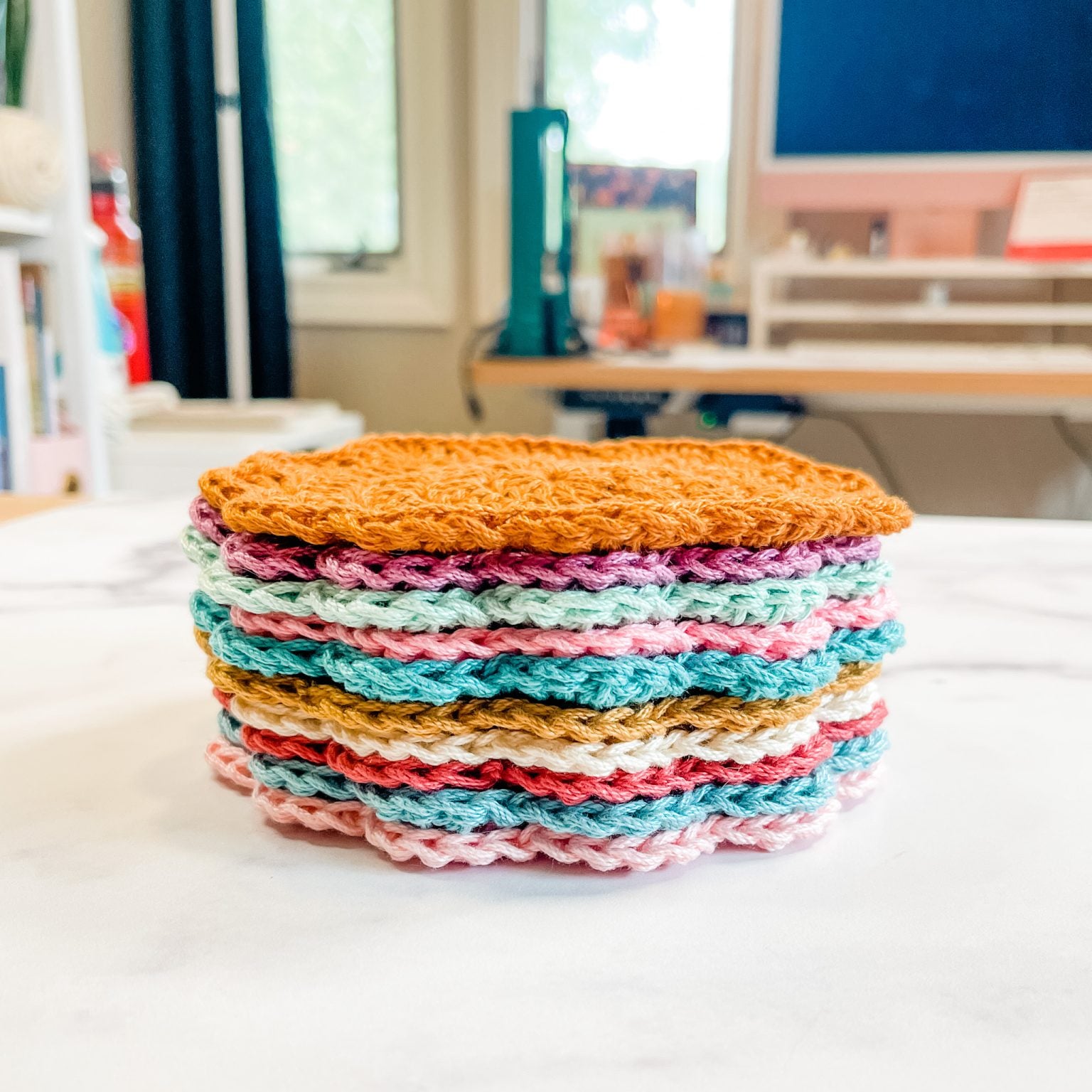 Sunrise Coaster: A Free Crochet Beverage Mat Pattern - TL Yarn Crafts