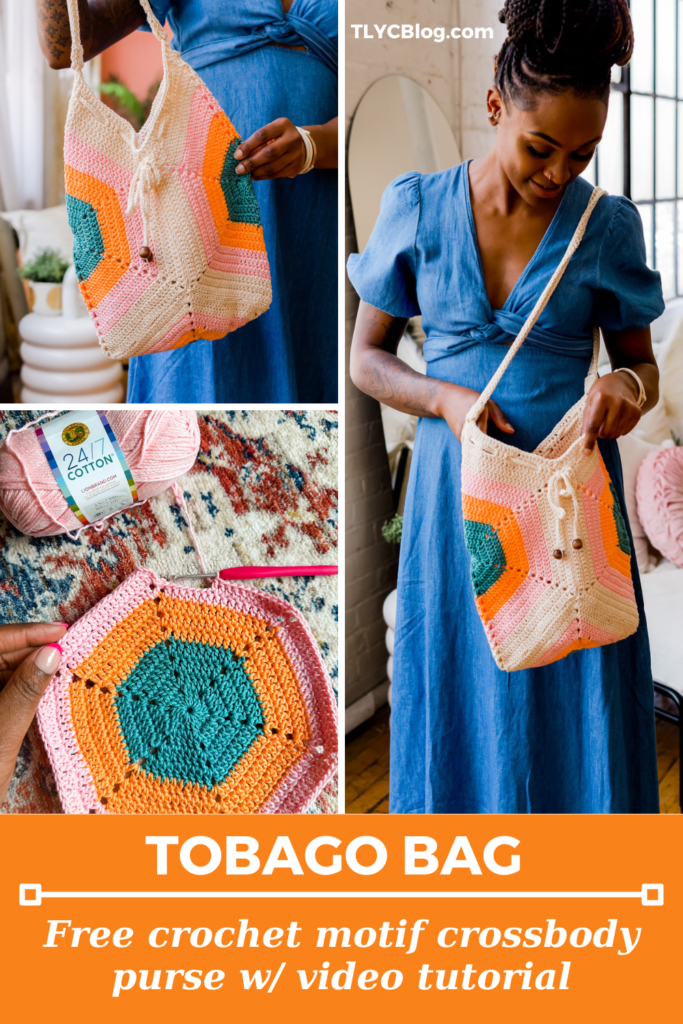 Beginner friendly crochet summer bag easy crochet pattern for crossbody purse made from hexagons with mercerized cotton | TLYCBlog.com