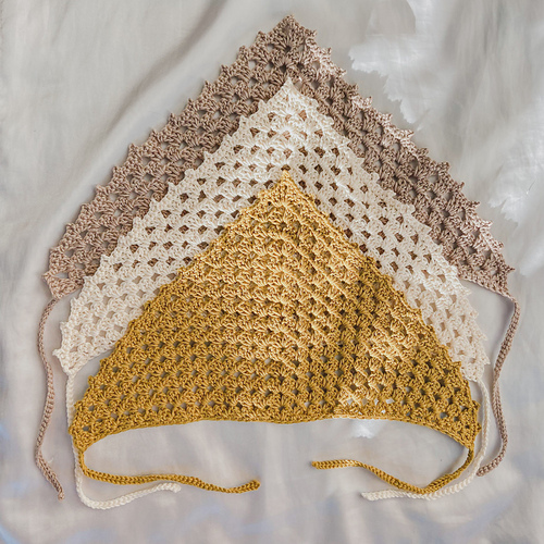 Easy-Peasy One-Skein Granny Square Triangle Bandana pattern by Heather Brooke