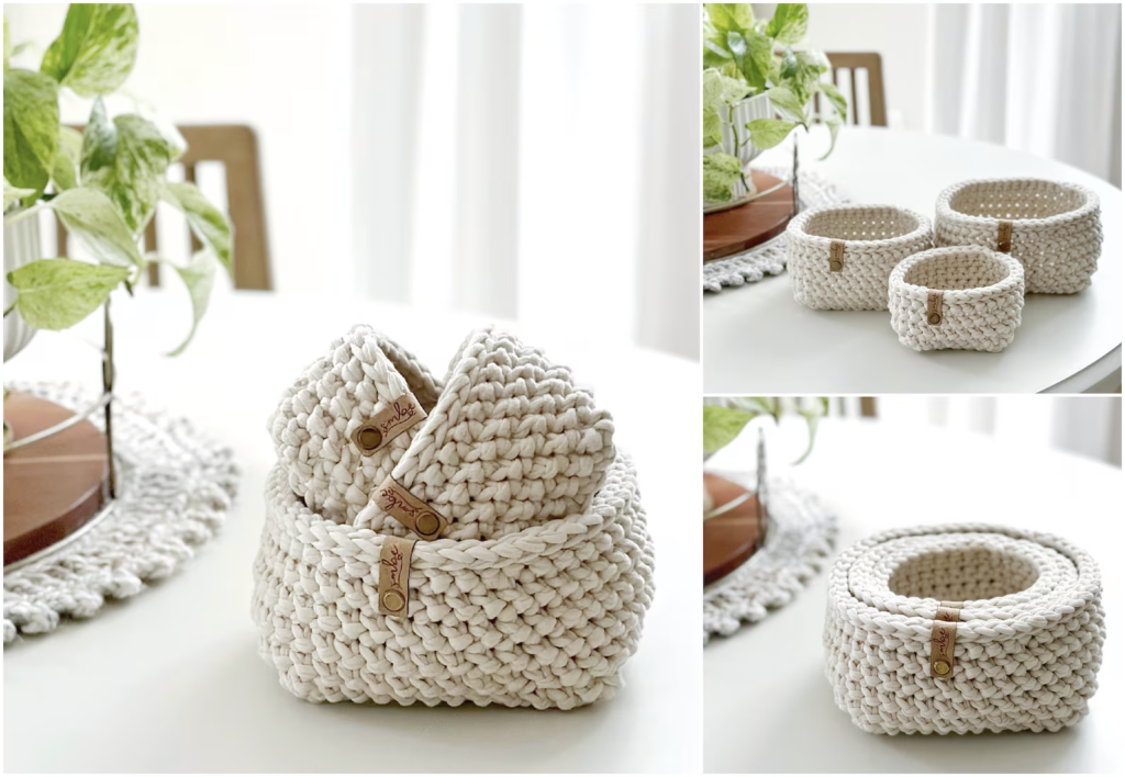 One-Skein Boxy Basket Nesting Boxes pattern by SimplyMadebyErin