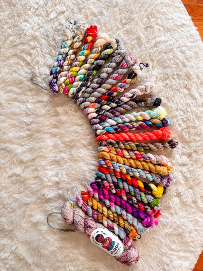 Colorful minis form a 2024 Yarn Advent