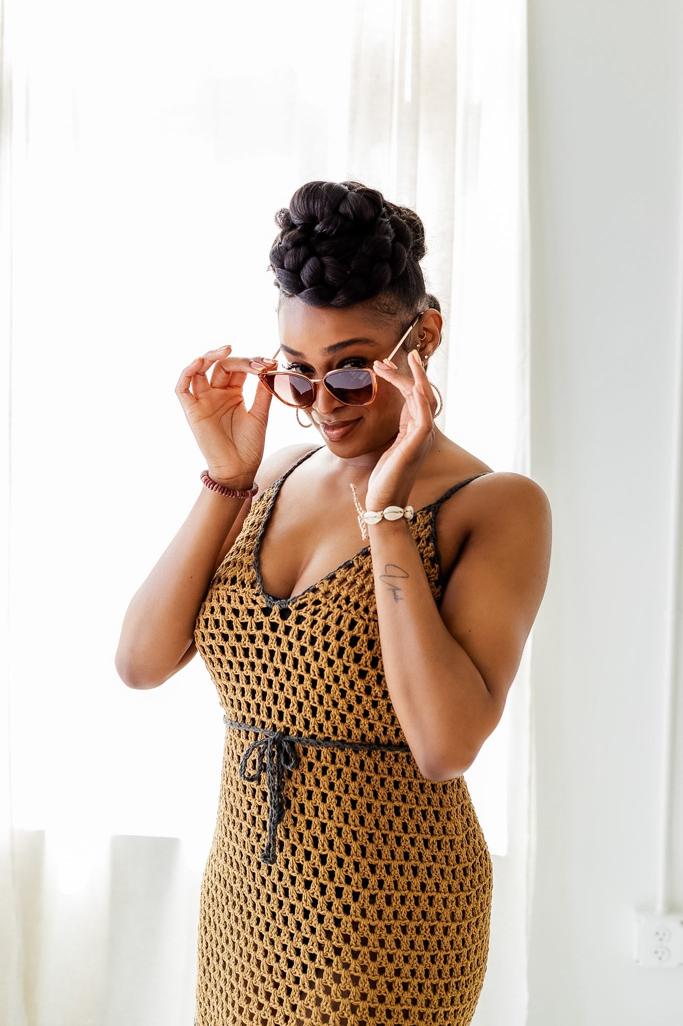 Free beginner crochet granny dress pattern! Simone is a customizable summer dress and beach cover-up made entirely with granny stitches.