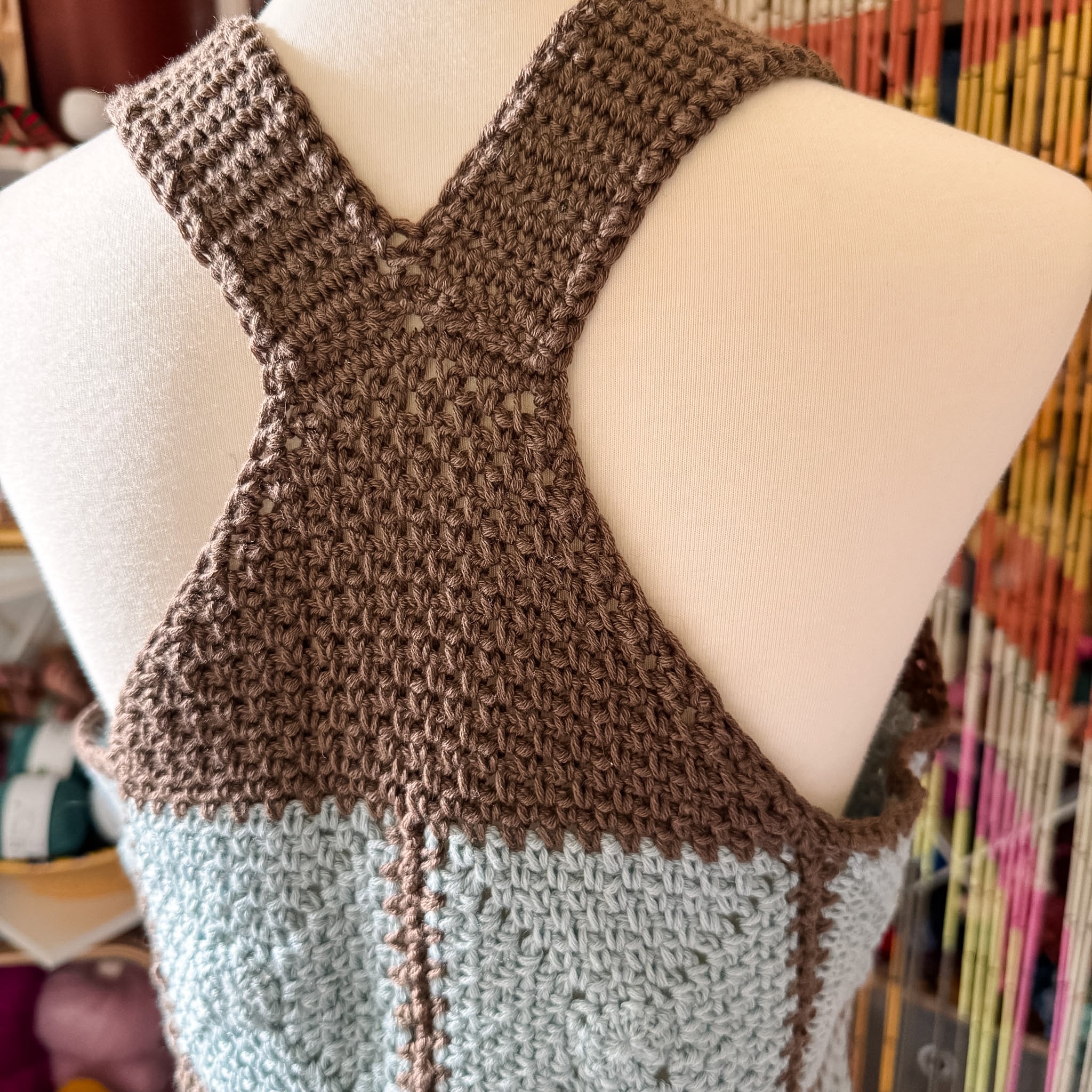 Crochet Academy 2026 Linen Stitch Square Racerback Tank Top