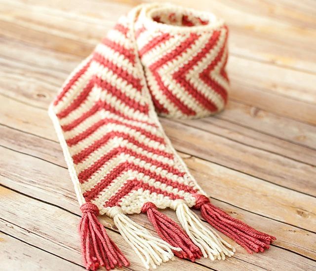 Chevron Ripple Scarf by Kara of Petals to Picots